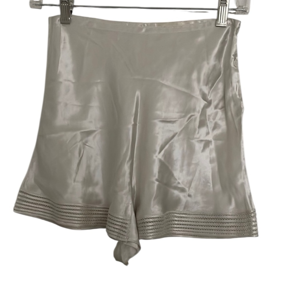 Vintage Silky Satin Boy Shorts | Soft Silver Gray | European Lingerie Shorts